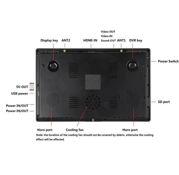 Монітор FPV Hawkeye Captain 10.2" DVR з 2-ма 5,8Ghz приймачами HWK-CAP10-DVR фото