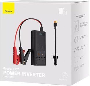 Автомобильный инвертор Baseus IGBT Power Inverter 300W (CN/EU 220V) Black (CGNB010101) BS-IGBT-300W-BK фото