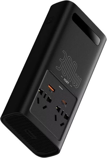 Автомобильный инвертор Baseus IGBT Power Inverter 300W (CN/EU 220V) Black (CGNB010101) BS-IGBT-300W-BK фото