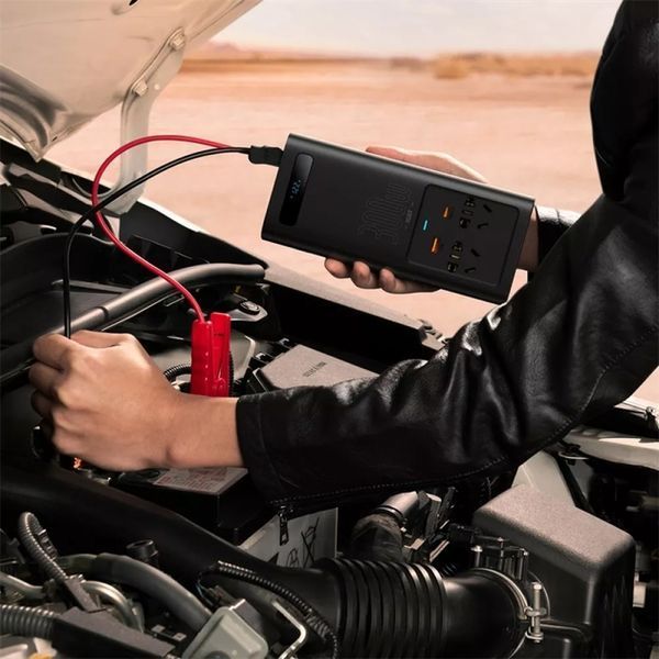 Автомобильный инвертор Baseus IGBT Power Inverter 300W (CN/EU 220V) Black (CGNB010101) BS-IGBT-300W-BK фото