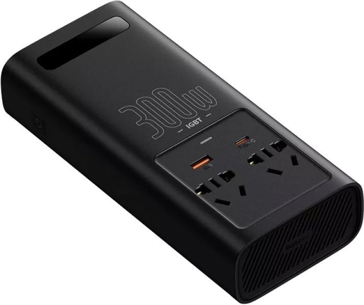 Автомобильный инвертор Baseus IGBT Power Inverter 300W (CN/EU 220V) Black (CGNB010101) BS-IGBT-300W-BK фото